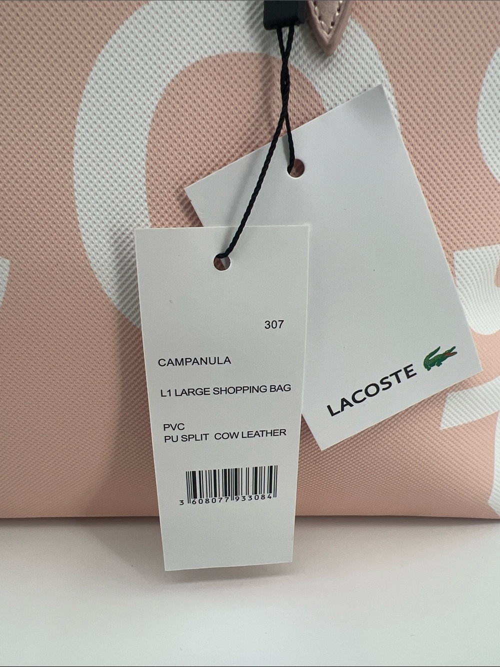 Lacoste Pink & White Logo Graphic Tote - Picture 3 of 13